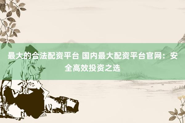 最大的合法配资平台 国内最大配资平台官网：安全高效投资之选