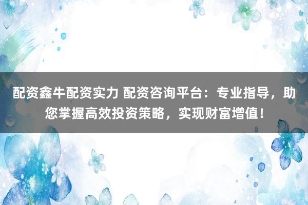 配资鑫牛配资实力 配资咨询平台：专业指导，助您掌握高效投资策略，实现财富增值！